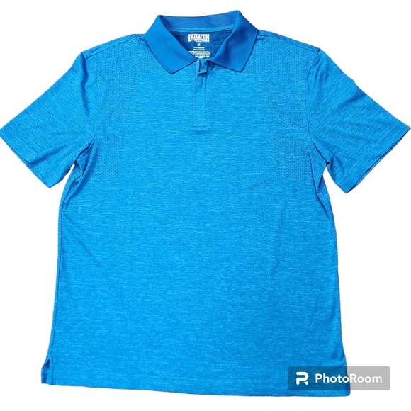 Duluth Trading Co Polo Shirt M Men's‎ Blue Breezeshooter Zip Golf Beach Vented - Picture 3 of 5